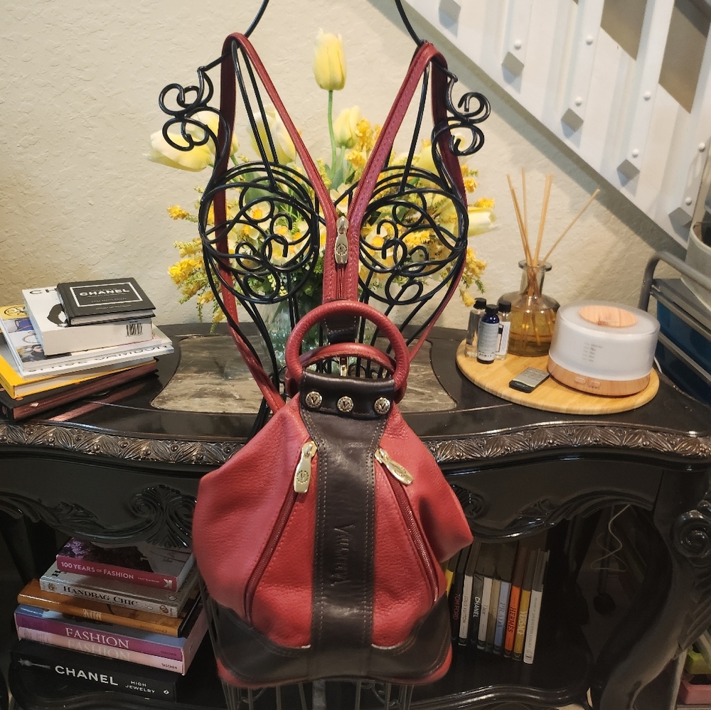 Valentina Red and Brown Backpack